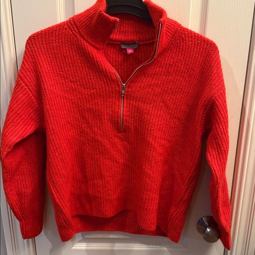 Vince Camuto Half-Zip Pullover Ribbed Knit Sweater size Medium - Picture 3 of 8